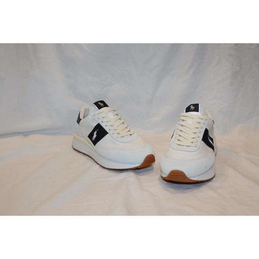 Polo Ralph Lauren Men's Train 89 Athletic Sneakers Suede Nylon White NEW SZ 7.5 - Picture 7 of 8